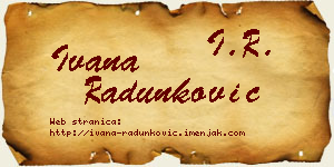 Ivana Radunković vizit kartica